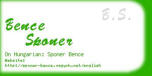 bence sponer business card